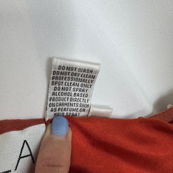 Vintage Scala One-Shoulder Full Sequin and Silk Mini Dress Sparkling Rust Orange - Picture 6 of 11